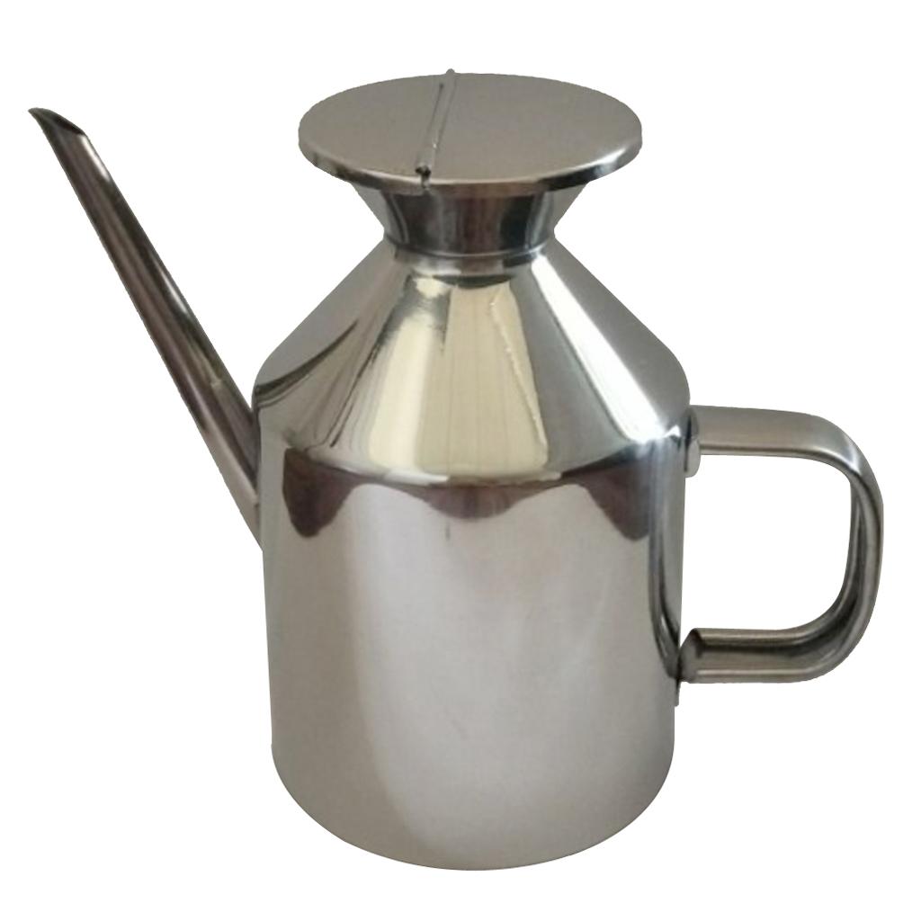 Oil Dispenser Stainless Steel Pot Vinegar Bottle Soy Sauce Kettle BBQ 625ml