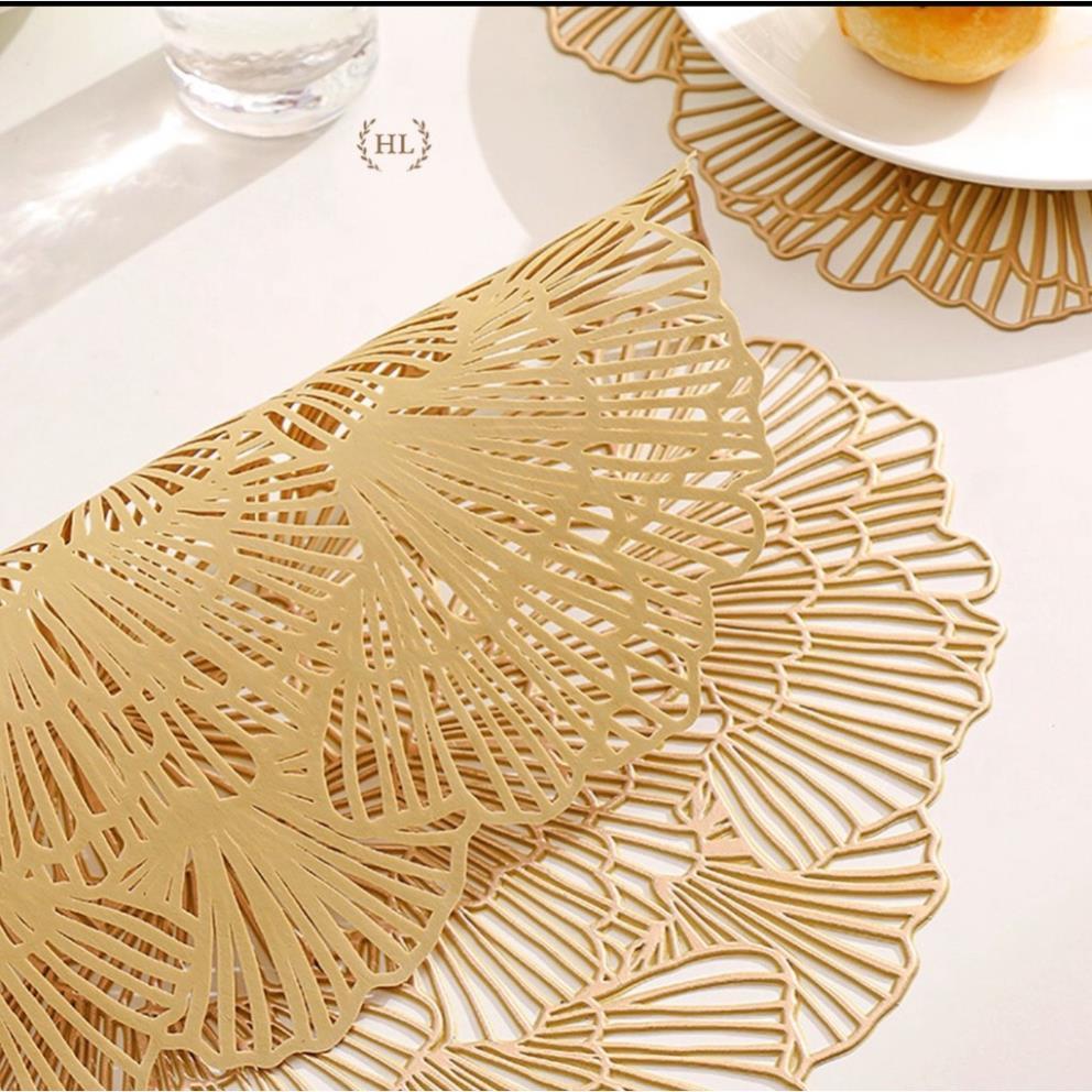 Thảm PVC decor trang trí bàn ăn hình hoa / Khăn trải bàn ăn chất liệu PVC hình hoa BP