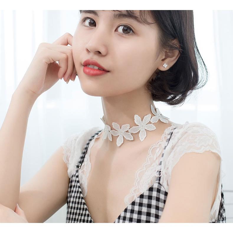 Khuyên tai bạc Ý s925 hoa 4 cánh ngọt ngào G2017 - AROCH Jewelry