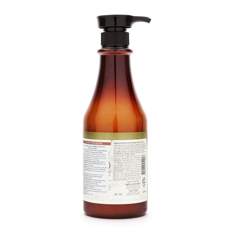 Dầu Gội Tinh Chất Ô Liu Relaxing Olive Essential Hair Shampoo Organia (750g)