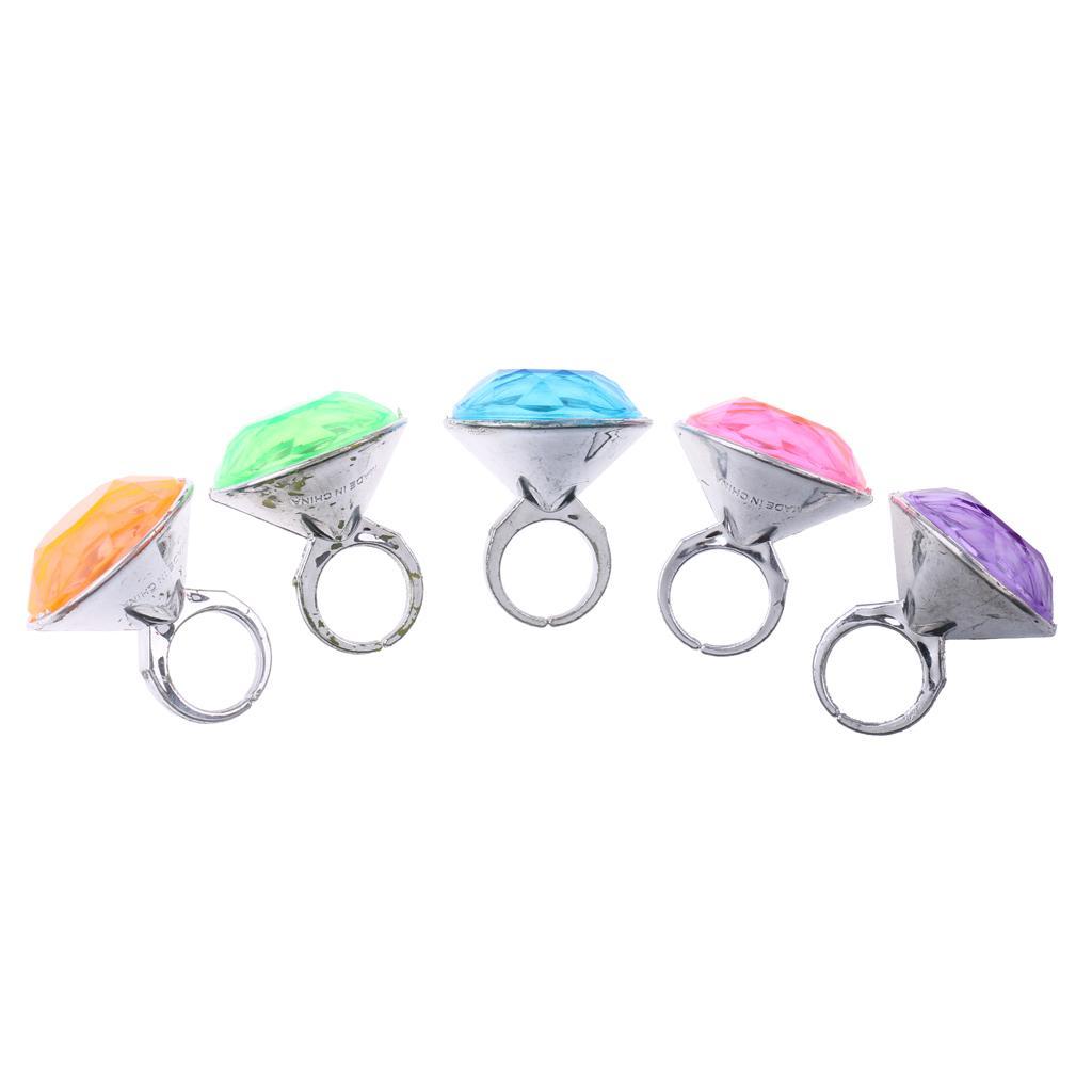 3X Kids Party Favor Toy Colorful Diamond Rings of 5pcs