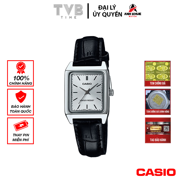 Đồng hồ nữ dây da Casio Standard chính hãng LTP-V007 Series
