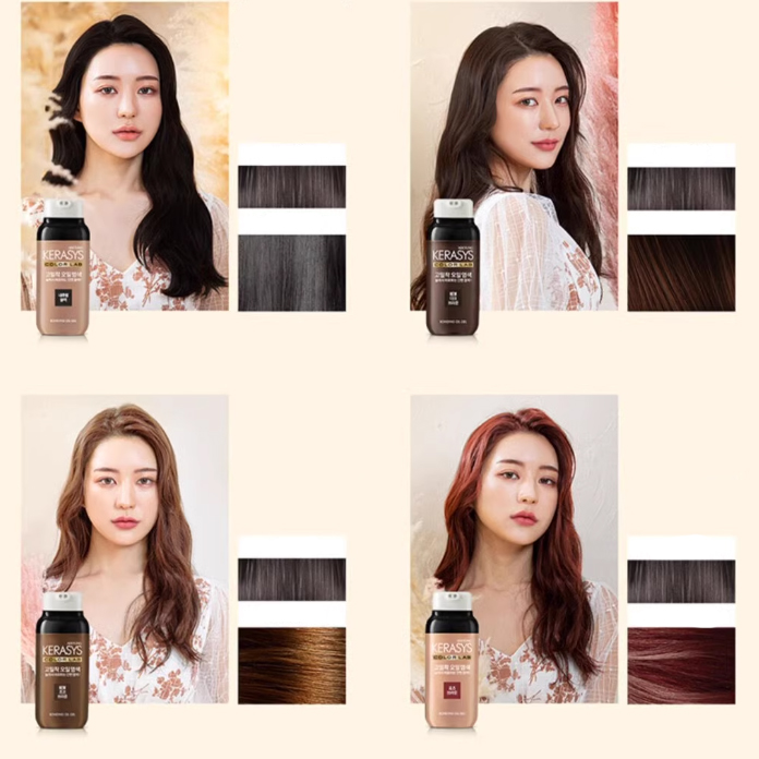 Hình ảnh Thuốc nhuộm tóc phủ bạc Kerasys Color Lab, nhiều dưỡng cho tóc giữ màu bền và đặc biệt phủ bạc Hàn Quốc