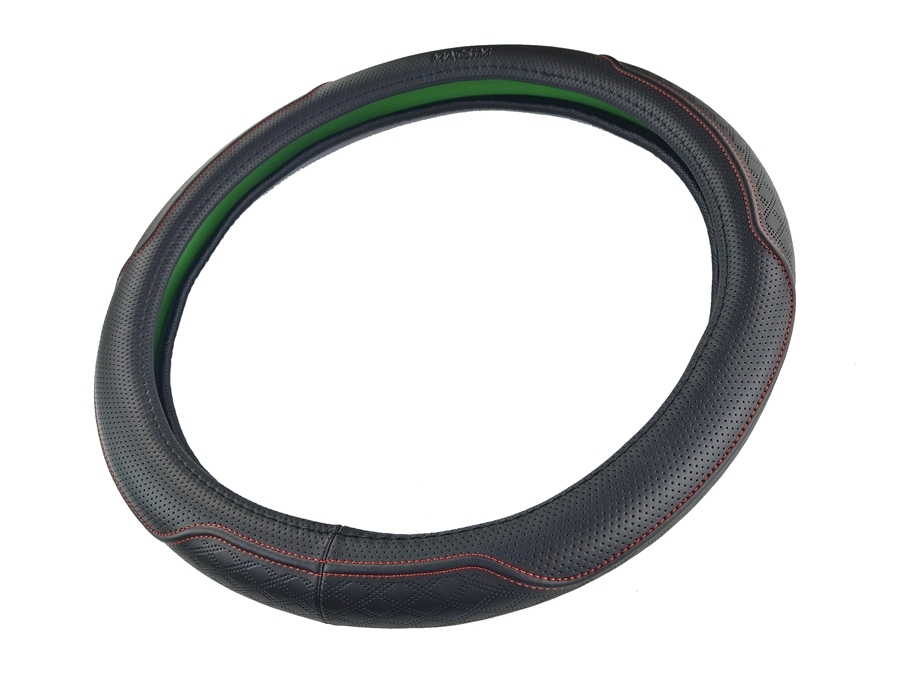 Bọc vô lăng cao cấp Macsim mã L612 mới chất liệu da thật - Khâu tay 100% size M màu đen