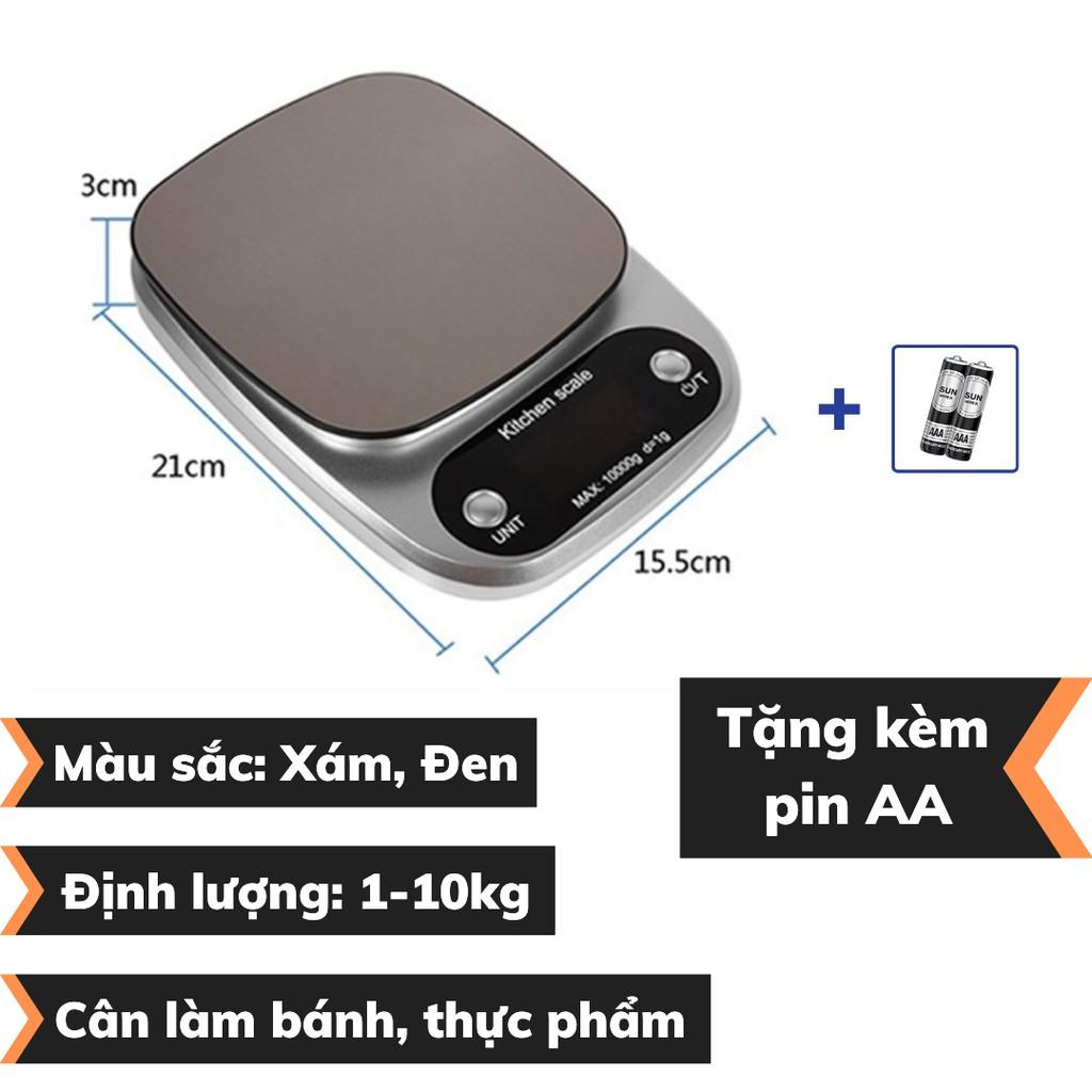 Cân điện tử 5kg làm bánh cân làm bếp định lượng 0.1-5kg B05 - Plus độ chính xác cao cân điện tử kèm 2 viên pin AA