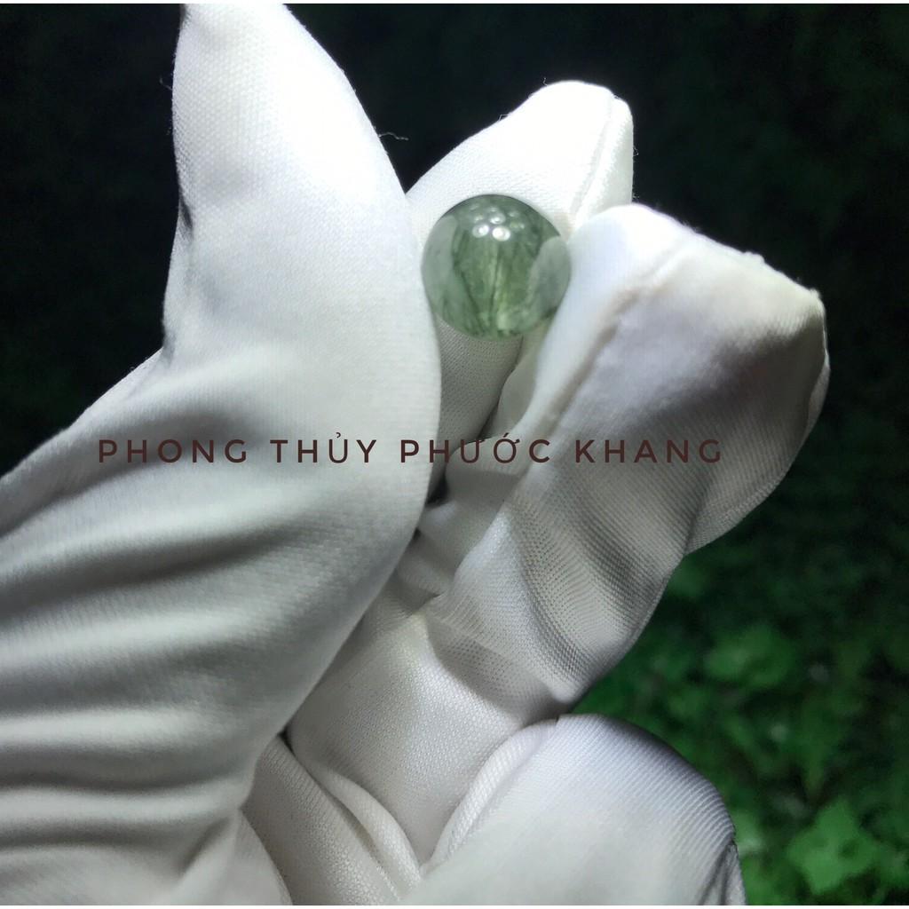 Hạt tóc xanh tự nhiên có lỗ size 7-12 mm