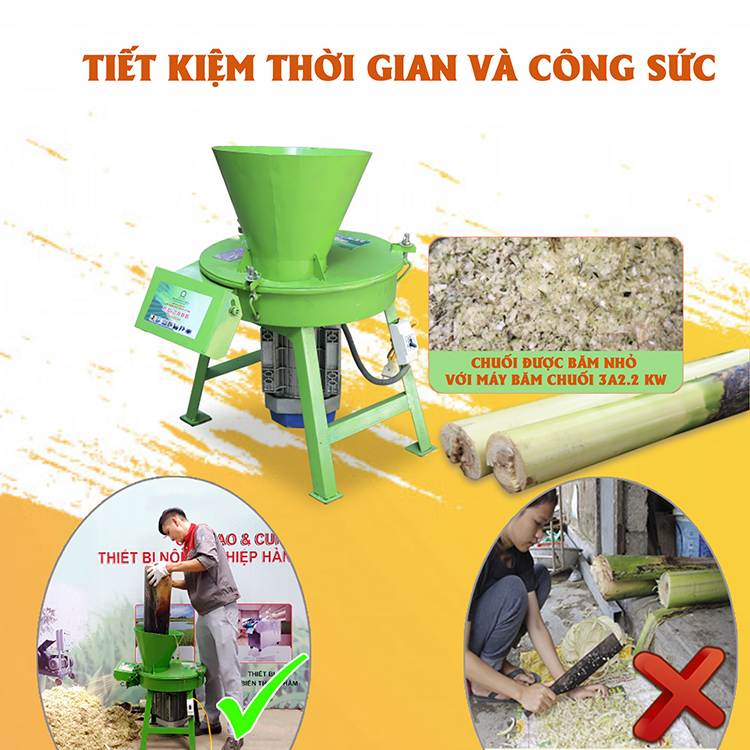 Máy băm chuối dạng hạt 3A2,2Kw - Hàng Chính Hãng