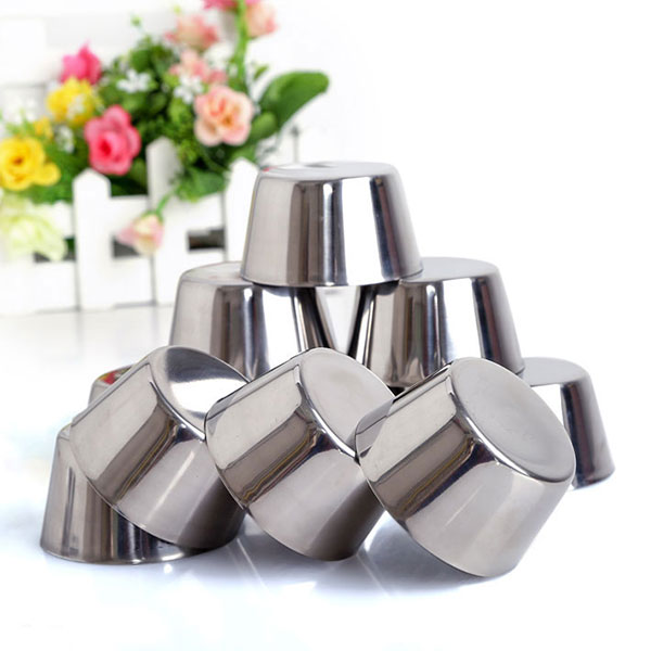 Bộ 20 Khuôn Làm Bánh Inox 304 Có Nắp Làm Bánh Flan , Rau Câu , Cupcake, Làm Đá Không Gỉ
