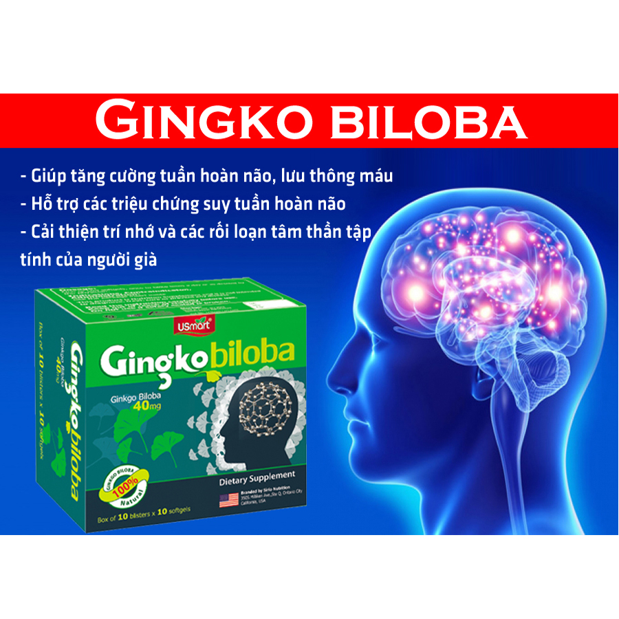 Combo 2 Hộp Thực Phẩm Chức Năng Hỗ trợ tuần hoàn não Gingko Biloba Sirio Pharma (100 viên)