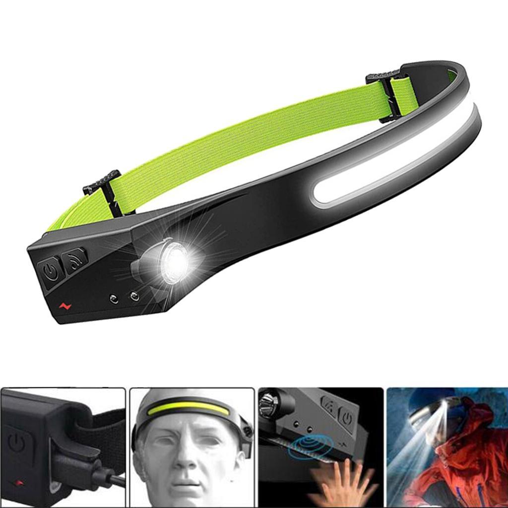 COB LED Headlamp Lamp Sensor Head Flashlight for Running Outdoor Hunting Cycling
