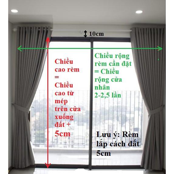 Rèm cửa DIGA HOME vải 3 lớp che nắng, size lớn dùng cho phòng khách, phòng ngủ, spa, khách sạn, tặng kèm dây vén