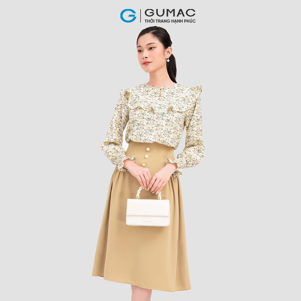 Váy lụa lưng cao thời trang GUMAC VC11017