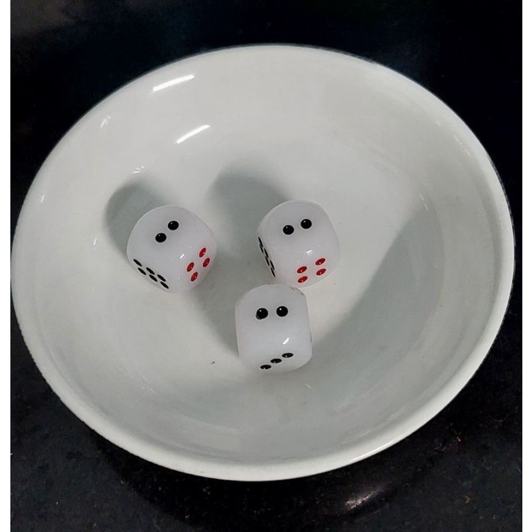 Combo 2 Viên Xí Ngầu Xương Nhựa Acrylic Cao Cấp Chất Lượng Cao Cỡ 12 Ly (12Mm)