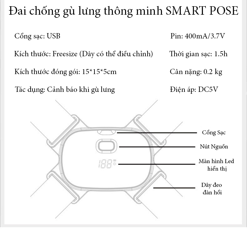 Đai Chống Gù Lưng Trẻ Em Người Lớn Nhật Bản Smart Pose Nẹp Lưng Chống Gù Nam Nữ Chống Đau Lưng Thoát Vị Đĩa Đệm Hiệu Quả Như Ghế Chống Gù Balo Chống Gù Tự Động Nhắc Nhở Màn Hình Đèn Led Bộ Đếm Tự Động