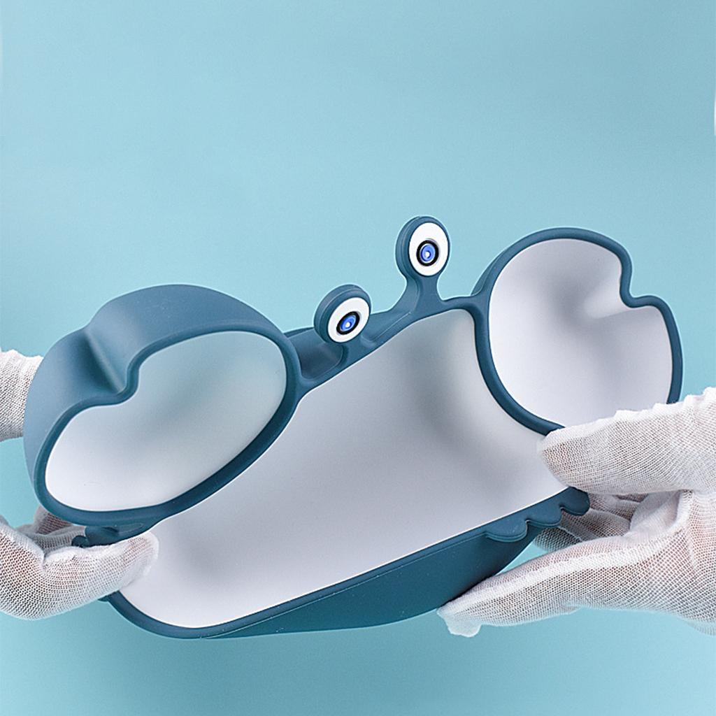 Cartoon Divided Grids Dish Shape Food Tray with Suction for