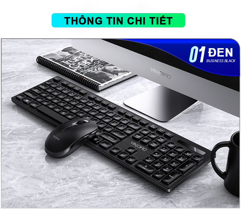 Bộ bàn phím chuột không dây mini wireless Sidotech V3Max chống nước, chống ồn, pin trâu, tốc độ gõ cao và ổn định combo chuột và bàn phím văn phòng không dây cho máy tính laptop, bàn phím văn phòng và chuột văn phòng giá rẻ - Hàng Chính Hãng