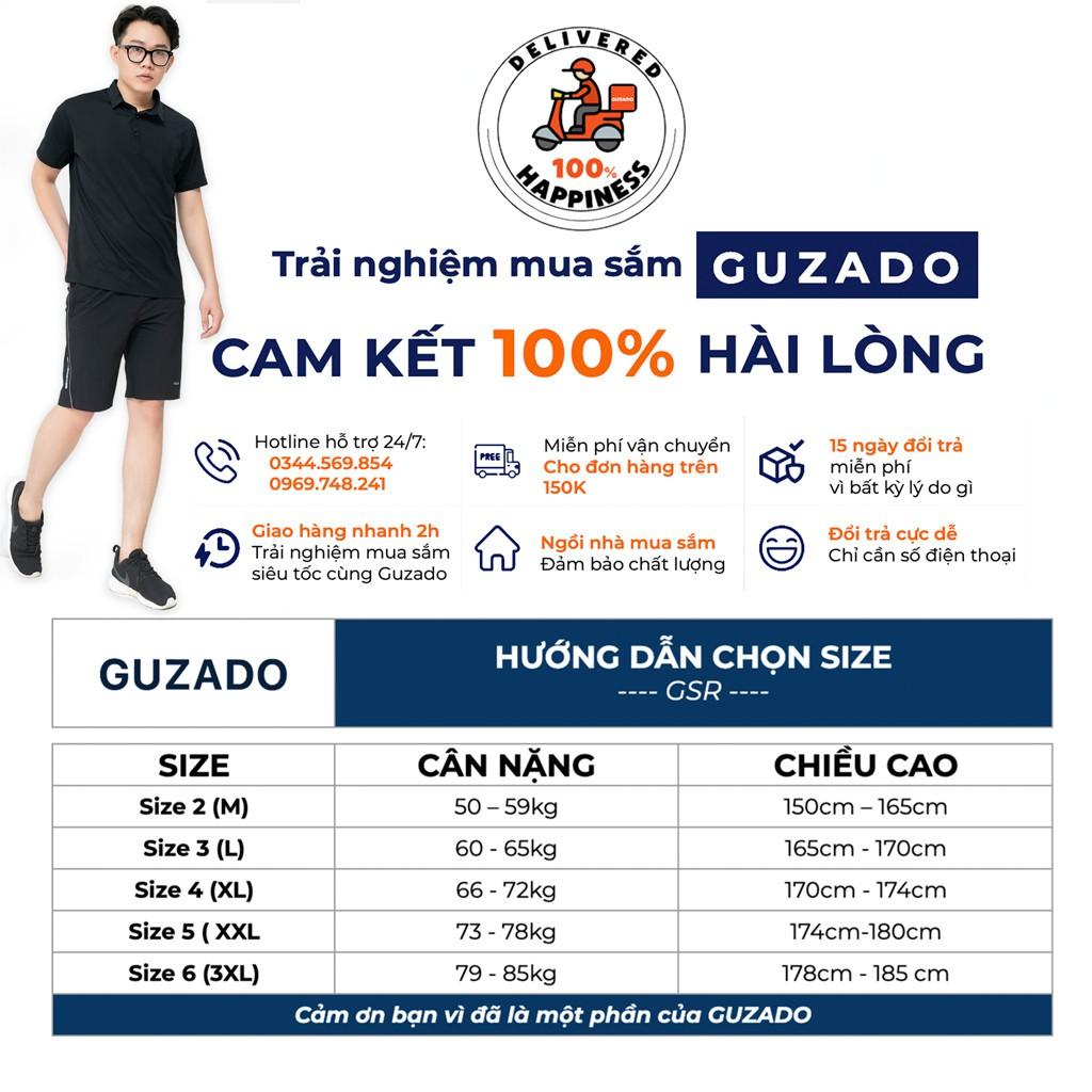 Quần đùi nam Guzado, Chất Gió Cao Cấp Không Nhăn Nhàu, Phong Cách Trẻ Trung Khỏe Khoắn, Form Regular Fit GSR06