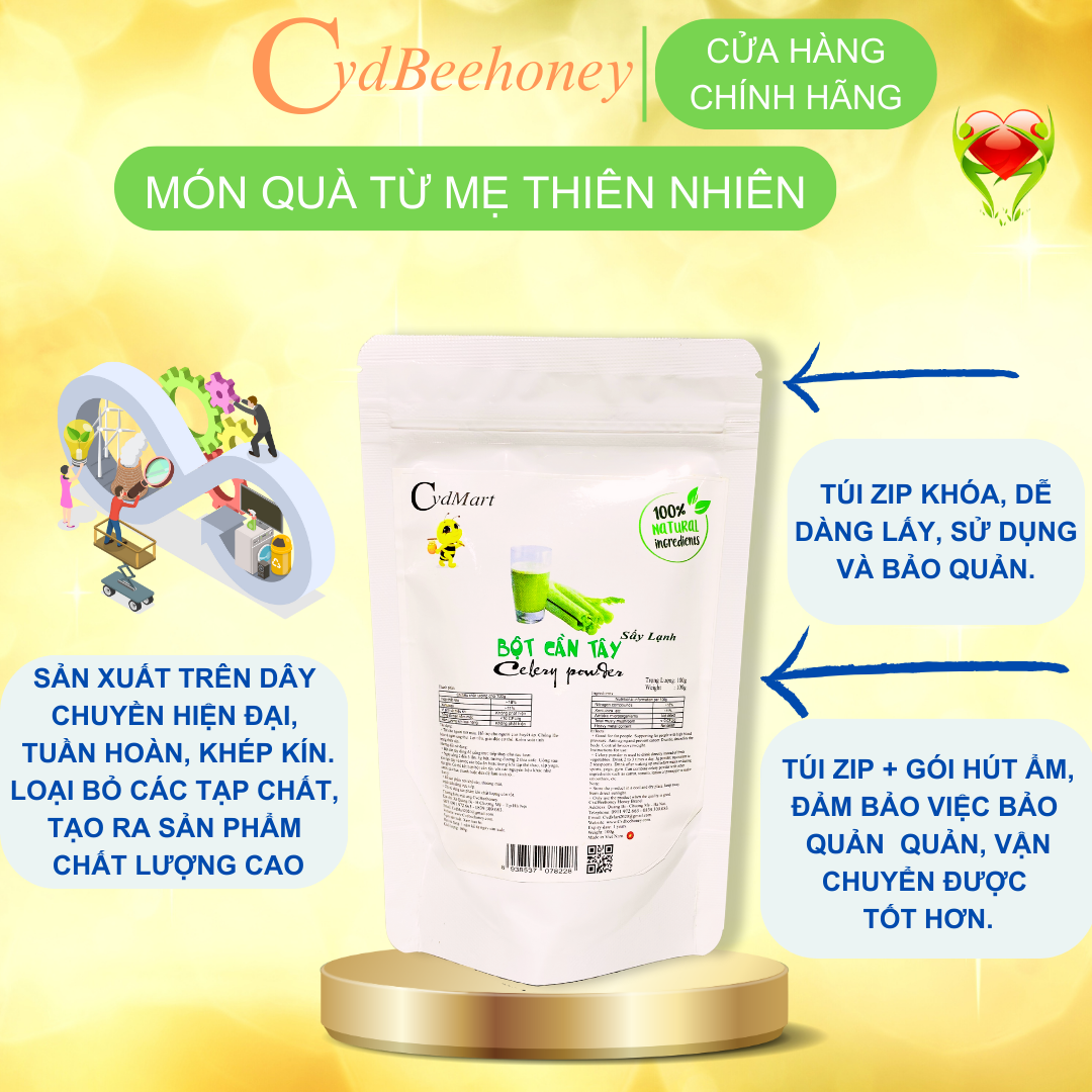 Bột Cần Tây Sấy Lạnh Cvdmart 100g - Celery powder CvdMart