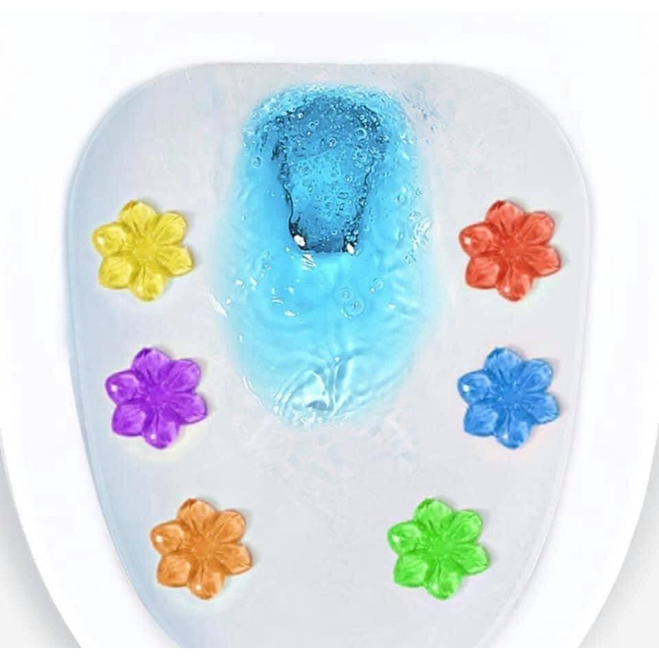 Ống gel loại xịn thơm khử trùng, mùi bồn cầu dạng thạch hình bông hoa với 6 mùi thơm cho nhà vệ sinh