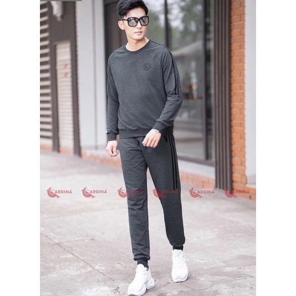 -Bộ thể thao nam nữ️Bộ thu đông chất cotton da cá cao cấp