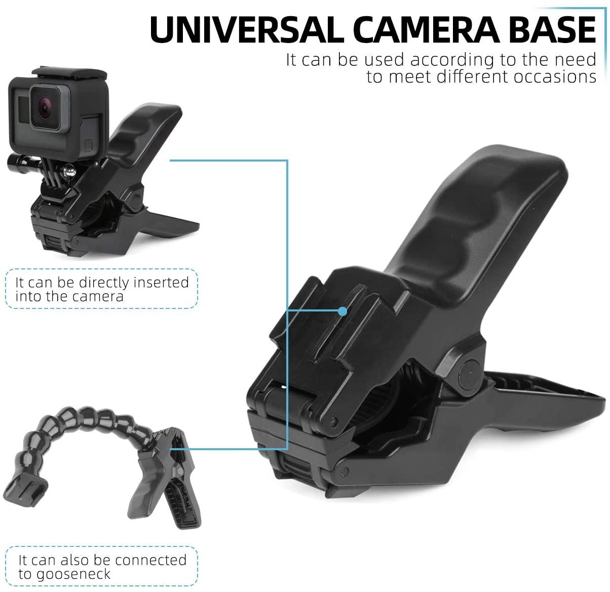 Hongdak Flex Jaws Kẹp gắn kết với giá đỡ cổ ngỗng có thể điều chỉnh cho GoPro 11 10 9 SJCAM Insta360 Phụ kiện camera hành động