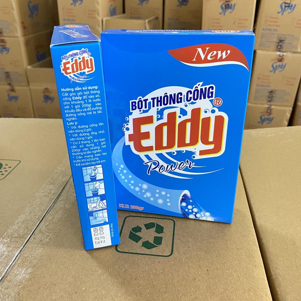 Bột thông cống EDDY 200g phân hủy cặn bã rêu rác trong nhà tắm, lavabo...