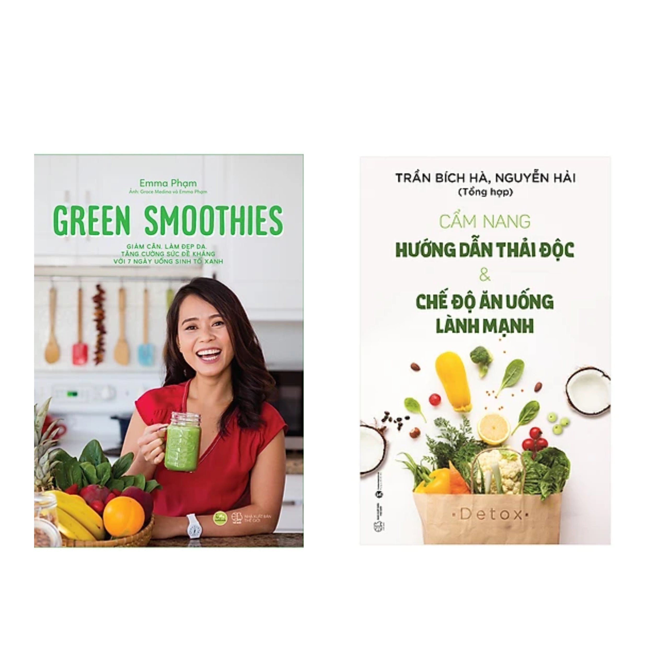 Combo 2 cuốn : Green Smoothies - Giảm Cân, Làm Đẹp Da, Tăng Cường Sức Đề Kháng Với 7 Ngày Uống Sinh Tố Xanh + Cẩm Nang Hướng Dẫn Thải Độc &amp; Chế Độ Ăn Uống Lành Mạnh