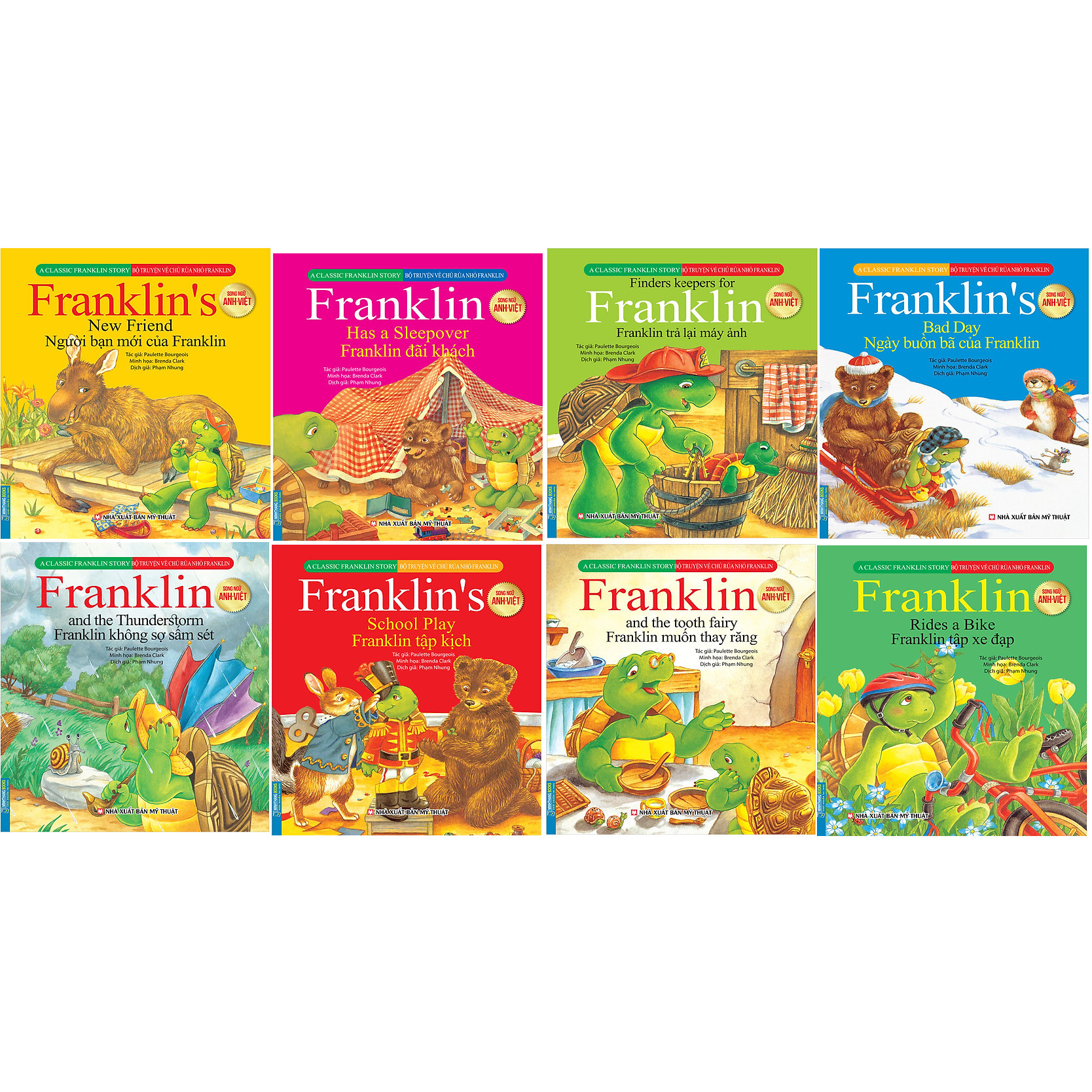 Combo Bộ Truyện Về Chú Rùa Nhỏ Franklin - Bộ 8 cuốn  (Song Ngữ Anh-Việt)