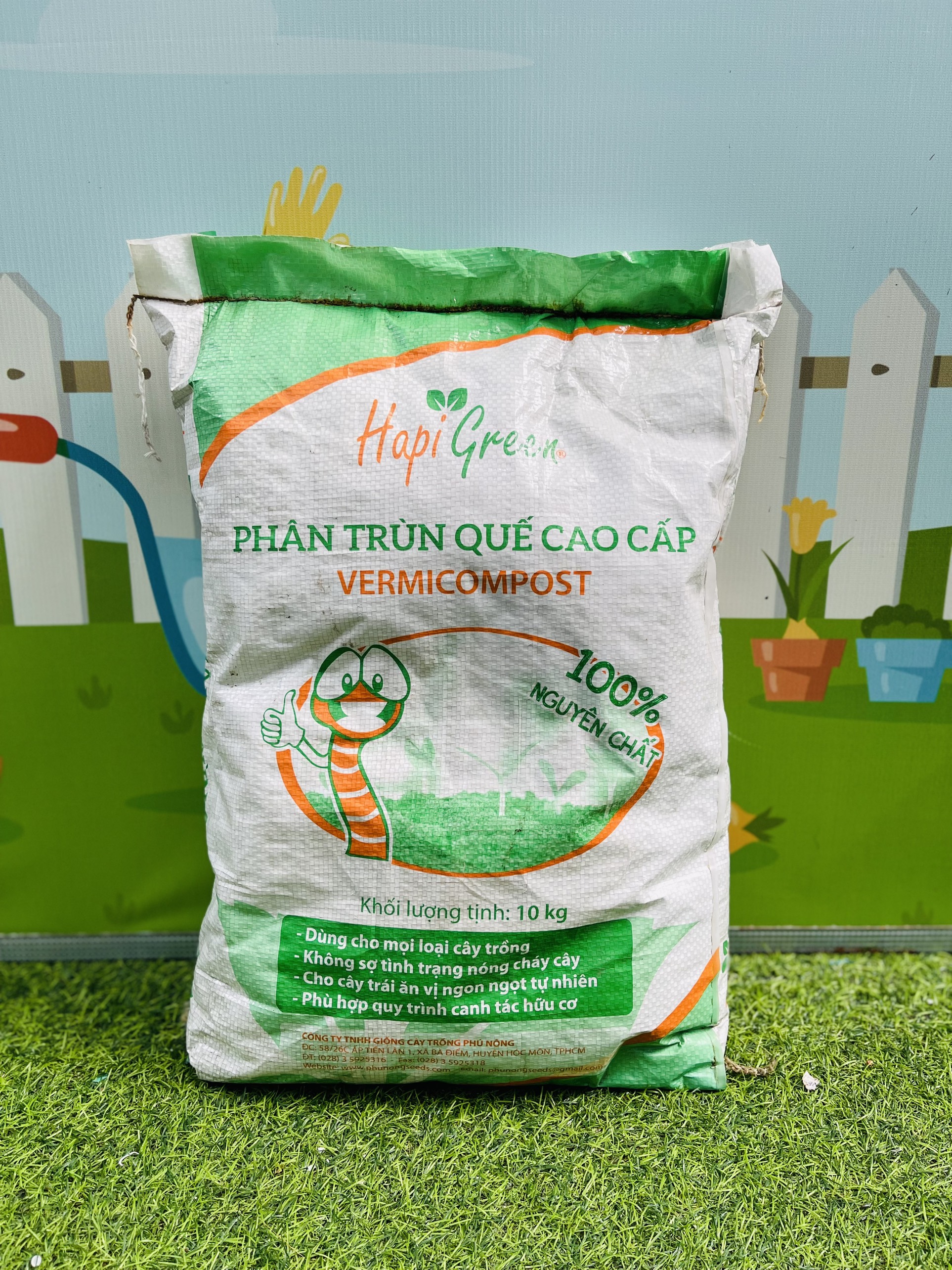 Phân trùn quế Hapi green Phú Nông bao 10kg
