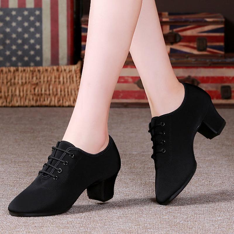 Salsa Nhảy Latin Giày Nữ Chuyên Nghiệp Nữ Phòng Khiêu Vũ Giày Khiêu Vũ Jazz Nhảy Múa Giày Nữ Latino Calzado Mujer Color: 3cm-flock soles Shoe Size: 39