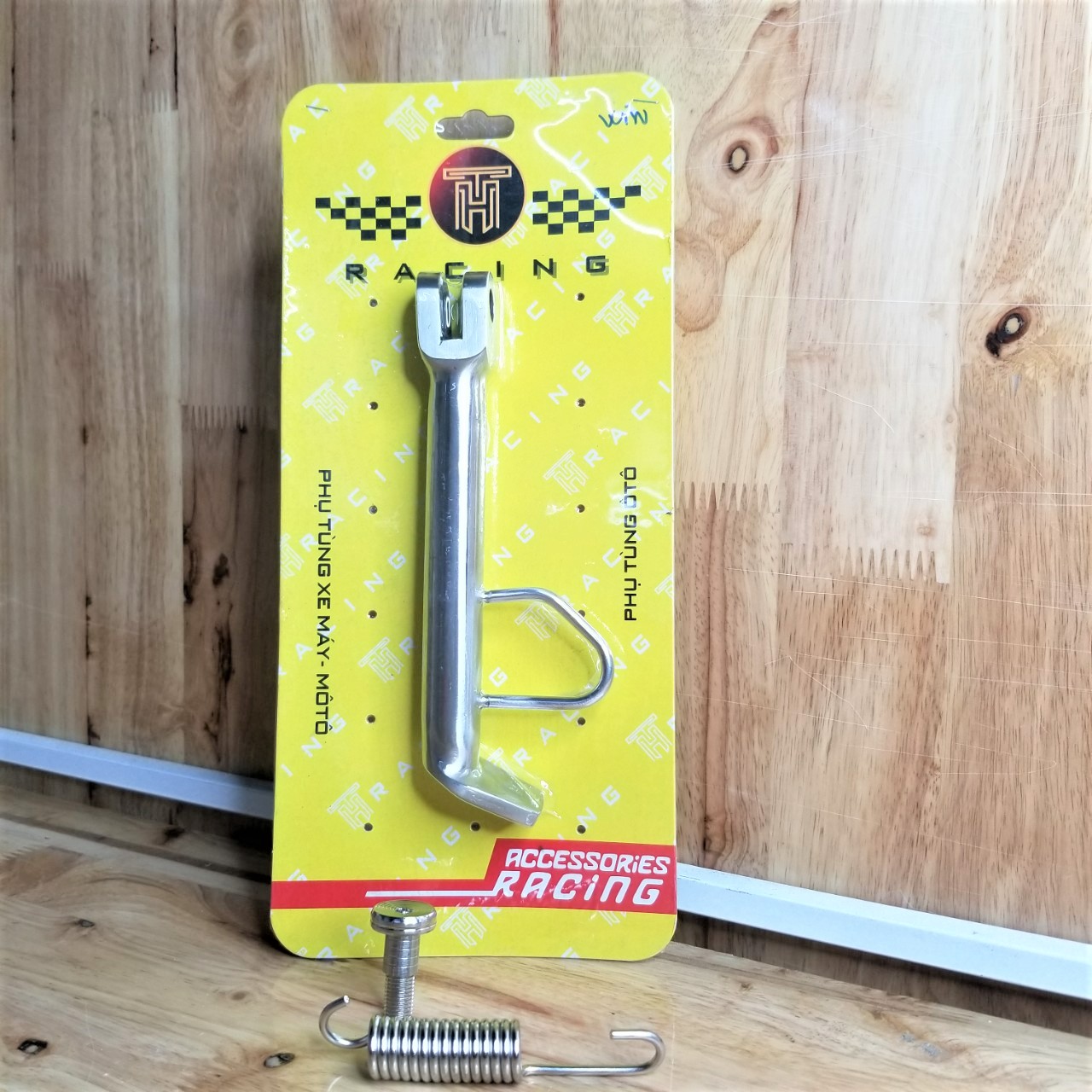 Combo chân chống nghiêng INOX 304 kèm lò xo và ốc chống nghiêng mẫu thái dành cho dòng Winner, Winer X , Sonic, Fuled,..