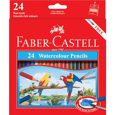 Chì Màu Nước Parrot - 24 Màu Dài - Faber-Castell 114464