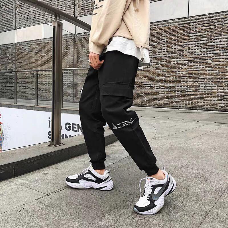 &lt; FREESHIP &gt; Quần jogger kaki túi hộp vải bao đẹp in chữ