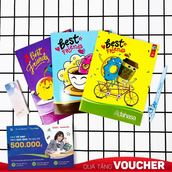 Combo 5 Tập Học Sinh Best Friends - 4 Ô ly 100 Trang ĐL 80gsm - Fahasa 04 (Mẫu Sản Phẩm Ngẫu Giao Ngẫu Nhiên)