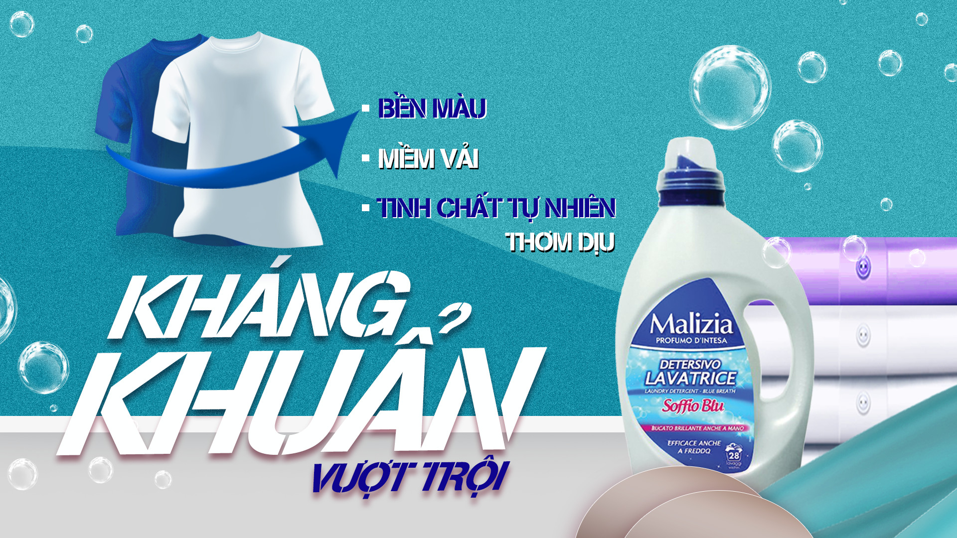 Nước giặt xanh Malizia 1820 ml xuất xứ Italy