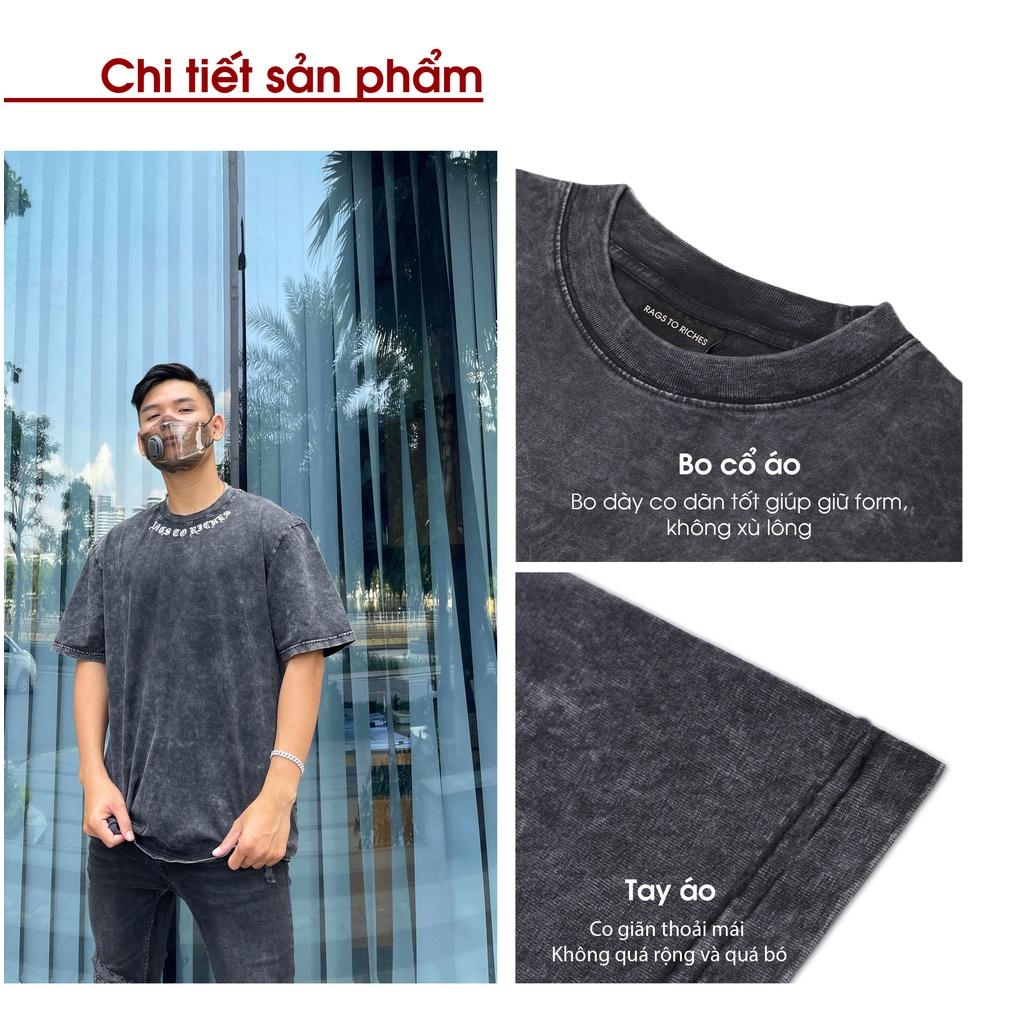 Áo Thun Nam Cao Cấp Wash16 RAGS TO RICHES of CAPARIES - Form rộng Unisex Cotton 4 chiều Chống Nhăn Cổ tròn Cao Cấp - Hàng Chính Hãng