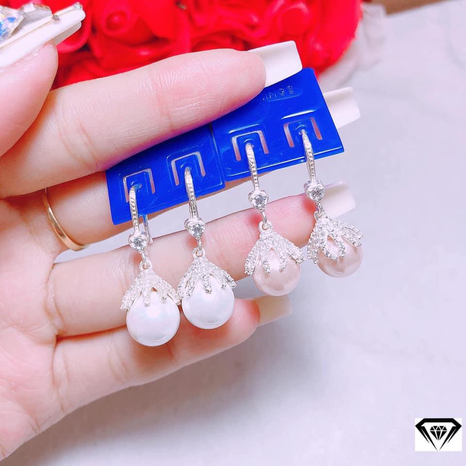 Hoa tai tim nhỏ bạc cao cấp ôm trai cực đẹp