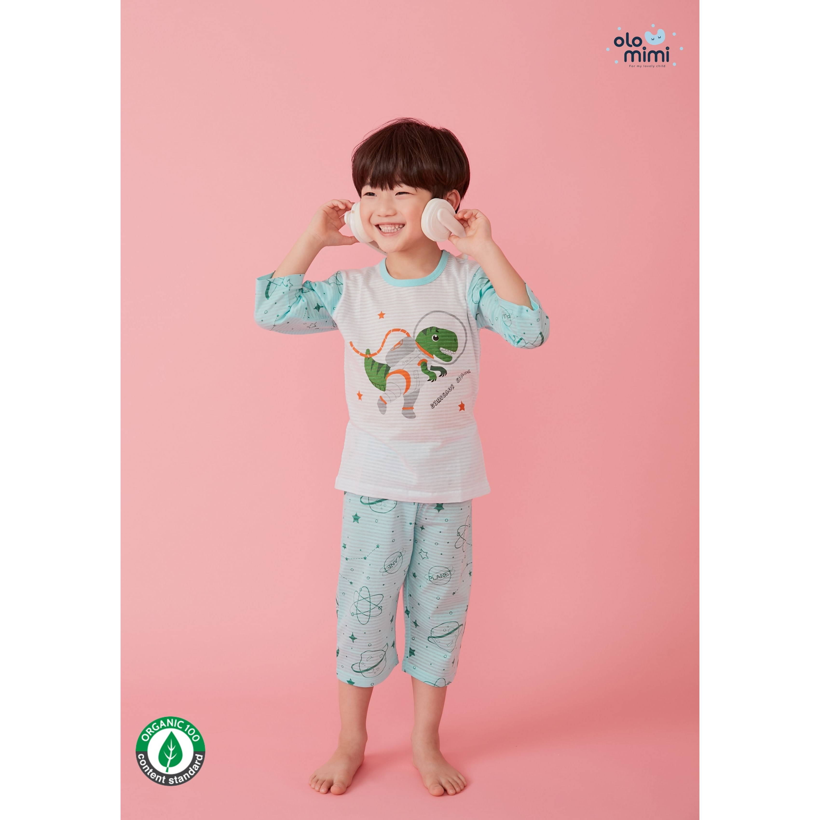 Bộ lửng Olomimi Hàn Quốc SS21 Dino Space - 100% organic cotton