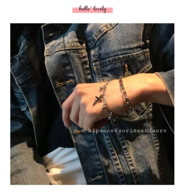 Vòng tay xích chữ thập siêu chất