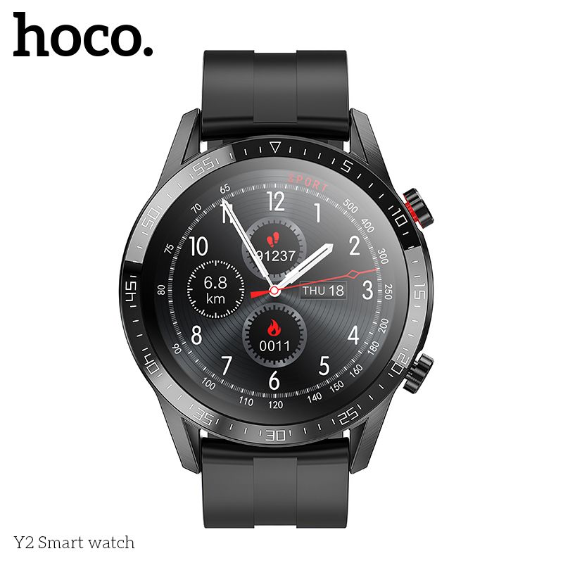 Đồng Hồ Thông Minh Smart Watch Hoco Y2 -Đo Nhịp Tim/Nghe Gọi/Chống Nước -Hàng Chính Hãng