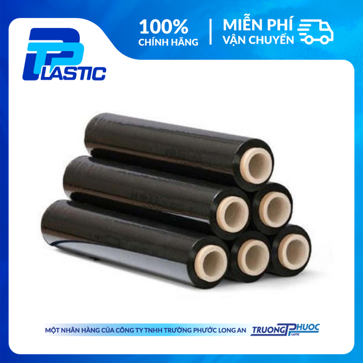 Màng PE Quấn Hàng Pallet (Dày 20mic) TP Plastic, PE Stretch Film, Màng Nhựa Bọc Hàng, Màng Co, Màng Cuốn Hàng,Màng Chít, 3.96kg/cuộn, MÀU ĐEN