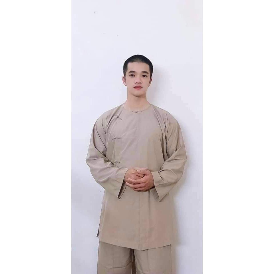 ĐỒ LAM ĐI CHÙA Mẫu Vạt Hò - CaCao  Nút Thắt,Size 30 - 4 - 68kí