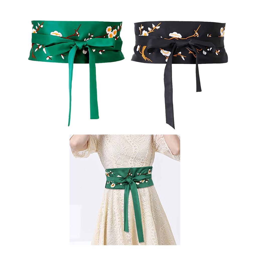 Vintage Style Embroidered Waistband Obi Belt Corset Belt For Dress