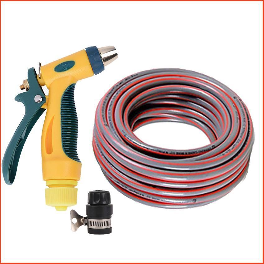 Bộ dây vòi xịt nước rửa xe,tưới cây tăng áp 3 lần 15m