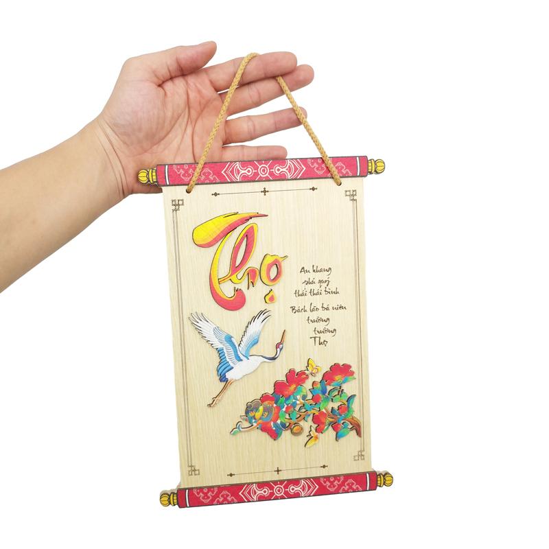 Bảng Gỗ Treo Tường Trang Trí Tết - Bách Mộc T20 - Thọ