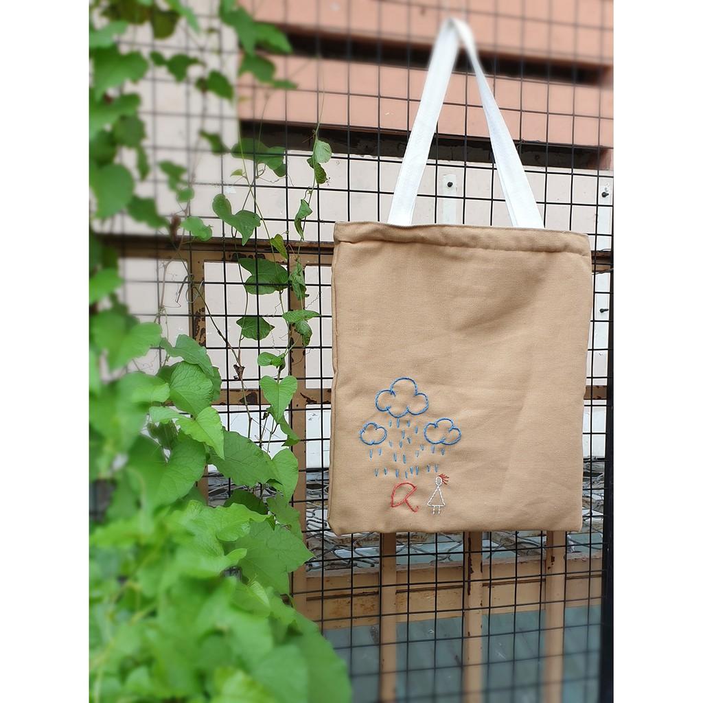 Túi vải canvas handmade họa tiết thêu tay MAD-10