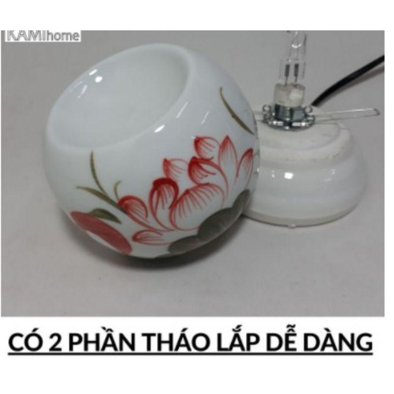 Đèn xông tinh dầu sứ thấu quang cao cấp Bát Tràng-