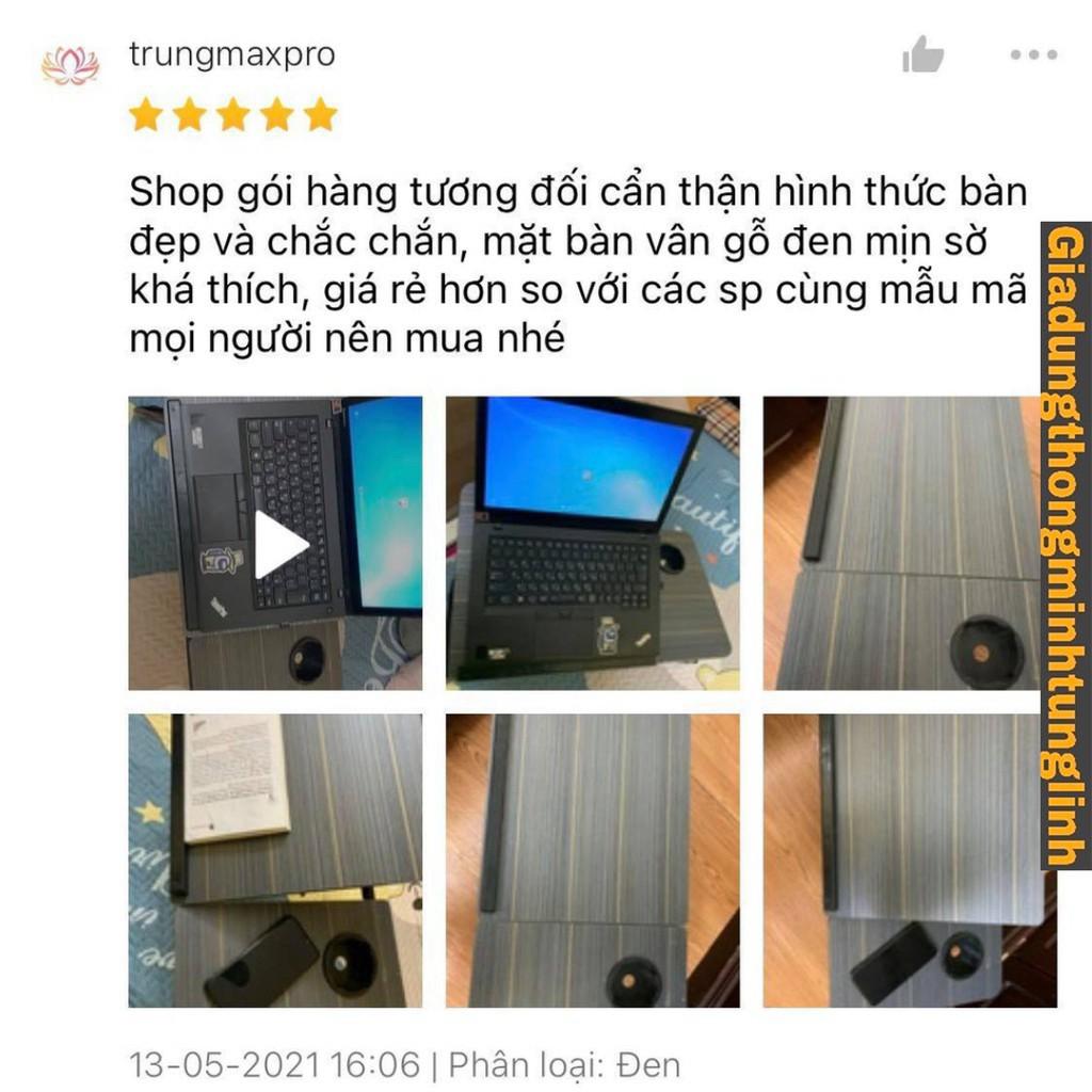 Bàn Laptop Đa Năng, Gấp Gọn Thông Minh - làm việc tại nhà tuỳ chỉnh góc độ, có khay để cốc chặn laptop