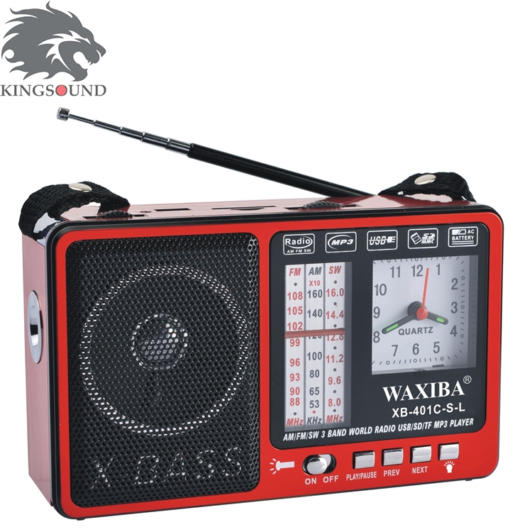 ĐÀI RADIO USB NGHE NHẠC WAXIBA XB-402 BT CÓ ĐỒNG HỒ ,NGHE FM/AM/SW LOA SIÊU LỚN hàng chính hãng