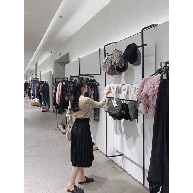 Chân váy xếp ly dáng dài lưng chun cao cấp